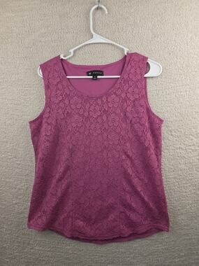 N Touch Sleeveless LAce Tank Top in Pink Size Small